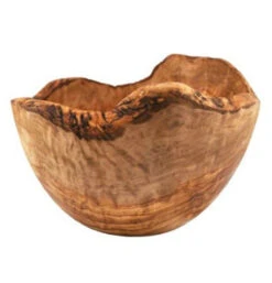 Naturally Med Olive Wood Natural Salad Bowl 12"