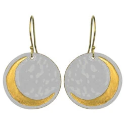 Crescent Moon Earrings, "White"