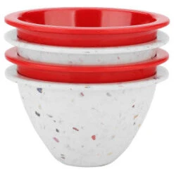 Prep Bowls, Red/White Confetti (Set Of 4)