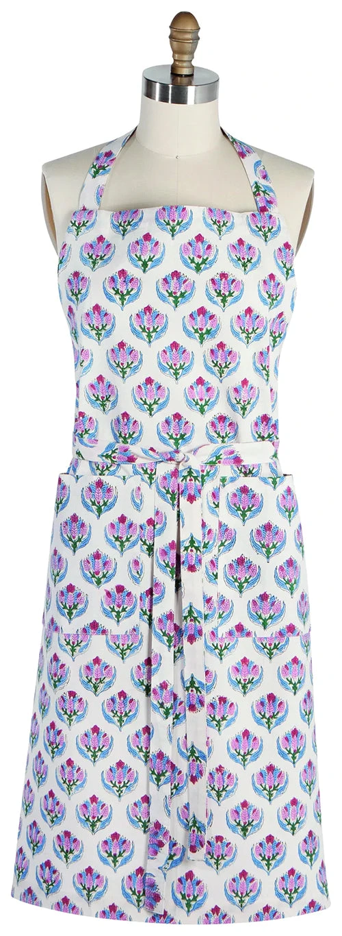 Block Print Apron, "Bouquet" 1 Block Print Apron, "Bouquet"