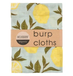"Lemon" Muslin Burp Cloths, Set Of 2
