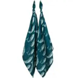 "Blue Whale" Bamboo Burp Cloths