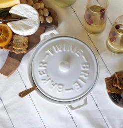 Ceramic Brie Baker & Acacia Wood Spreader -Home Furnishings 5997a