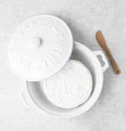 Ceramic Brie Baker & Acacia Wood Spreader -Home Furnishings 5997c