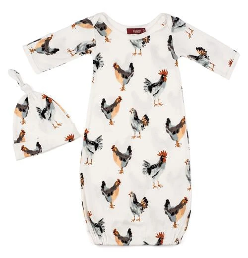 Newborn Gown & Hat Set 3 Newborn Gown & Hat Set - Image 3