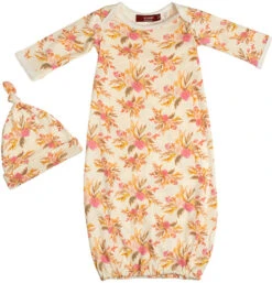 Newborn Gown & Hat "Vintage Floral"