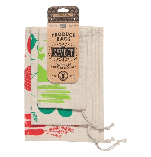 Produce Bag (Set Of 3) "Fruits And Veggies" 1 Produce Bag (Set Of 3) "Fruits And Veggies"