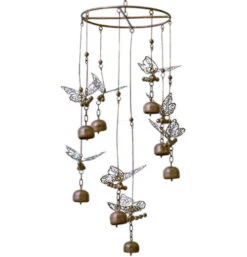 Butterfly Circle Wind Chime "Flamed"