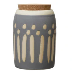 Stoneware Canister W/ Cork Lid