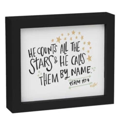 "He Counts All The Stars" Framed Box Sign