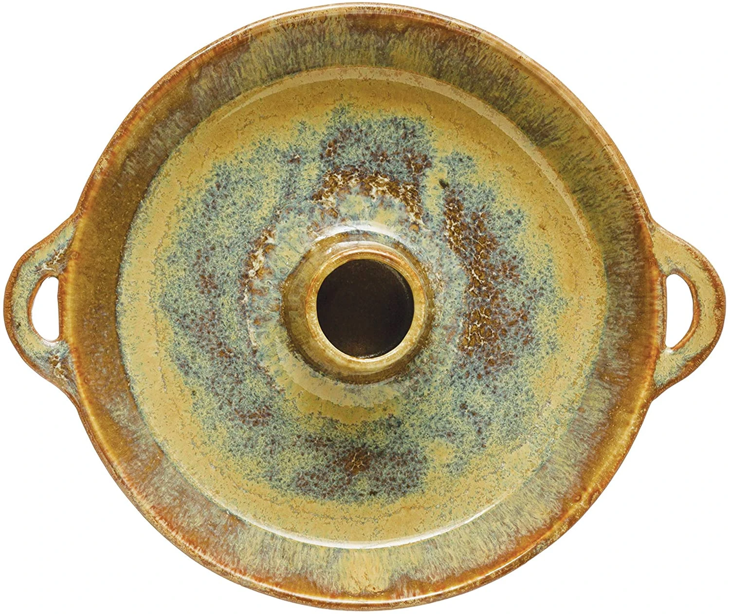 Stoneware Dish With Toothpick Holder "Brown" 1 Stoneware Dish With Toothpick Holder "Brown"