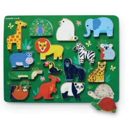 Crocodile Creek Wood Zoo 16-Piece Puzzle