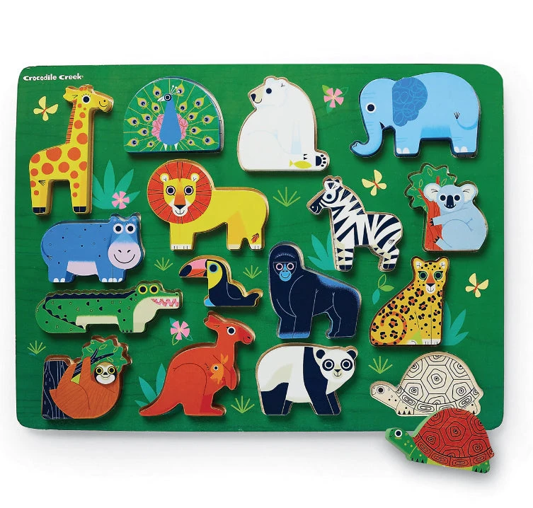 Crocodile Creek Wood Zoo 16-Piece Puzzle 1 Crocodile Creek Wood Zoo 16-Piece Puzzle