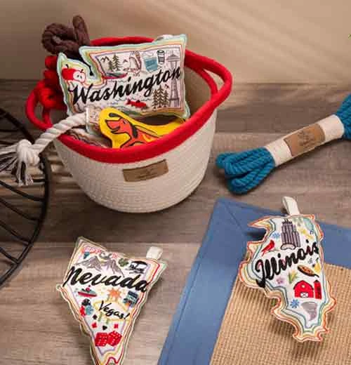 Rope Toy Dog Bucket Red Trim 2 Rope Toy Dog Bucket Red Trim - Image 2