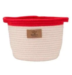 Rope Toy Dog Bucket Red Trim