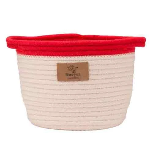 Rope Toy Dog Bucket Red Trim 1 Rope Toy Dog Bucket Red Trim