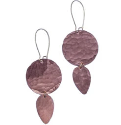 Copper Moon And Drop Earrings
