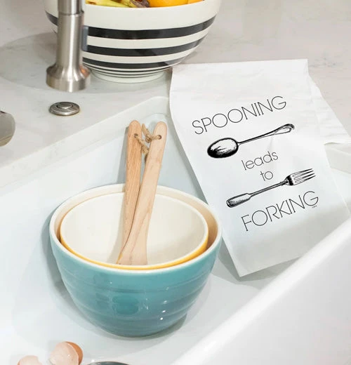 "Spooning Leads To Forking" Dish Towel 2 "Spooning Leads To Forking" Dish Towel - Image 2