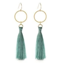 Sea Foam Tassel Earrings