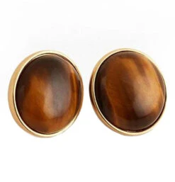 Tiger's Eye Stud Earrings