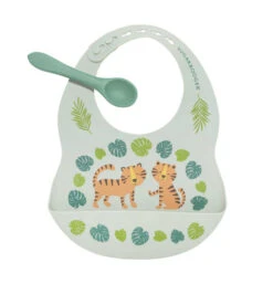 Fresh And Messy, Bib And Spoon Set "Tiger"