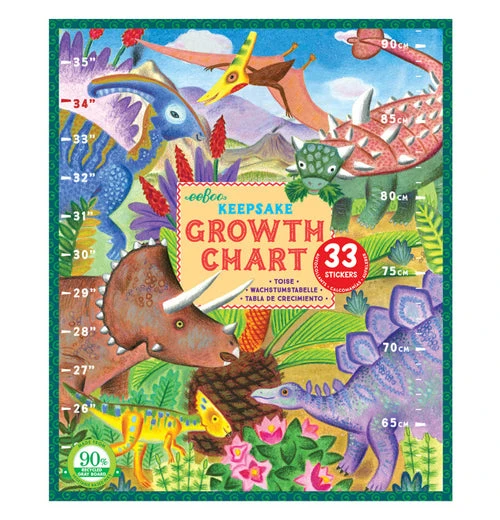 Eeboo Growth Chart "Grow Like A Dinosaur" 1 Eeboo Growth Chart "Grow Like A Dinosaur"