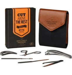 Gentlemen's Hardware Charcoal Canvas Manicure Set