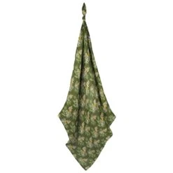 Bamboo Swaddling Blanket, "Green Floral"