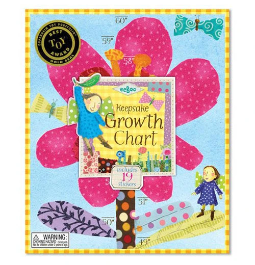 Eeboo Growth Chart "Hot Pink Flower" 1 Eeboo Growth Chart "Hot Pink Flower"