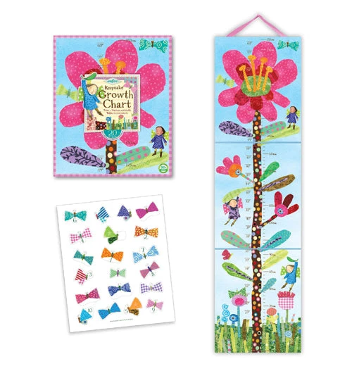 Eeboo Growth Chart "Hot Pink Flower" 2 Eeboo Growth Chart "Hot Pink Flower" - Image 2