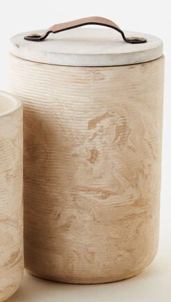 Natural Marbled Canister -Home Furnishings IN0106 LG