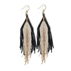 Black, Ivory & Gold Luxe Earrings