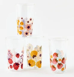 Berries And Florals Glass Tumbler