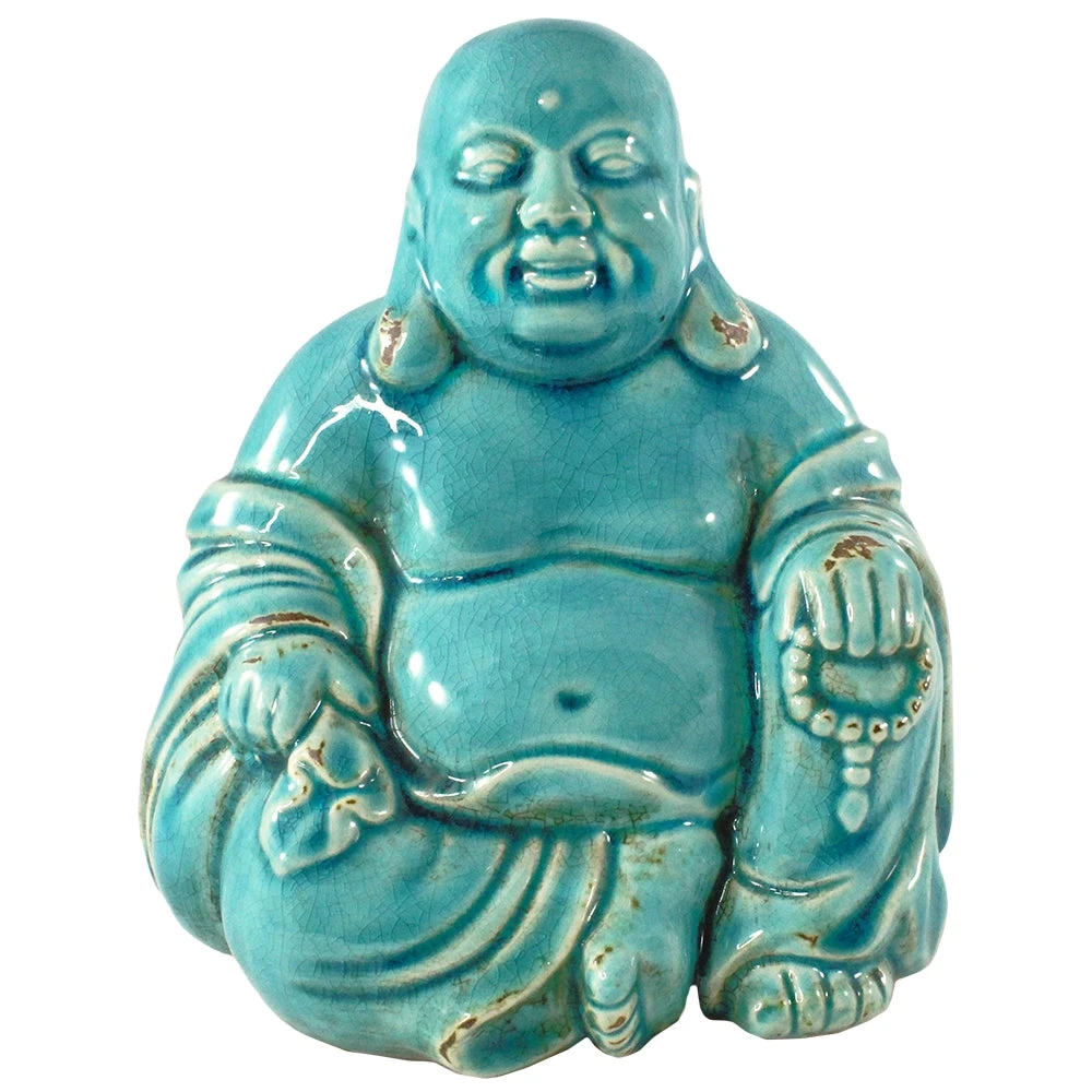 Happy Buddha Statue "Antique Turquoise" 1 Happy Buddha Statue "Antique Turquoise"