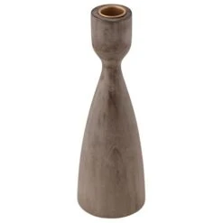Karma Gray Wood Candle Holder