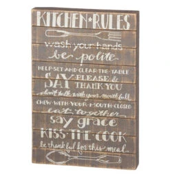 Box Sign, Slat "Kitchen Rules"