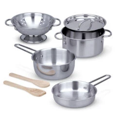 Melissa & Doug Lets Play House! Stainless Steel Pots And Pans Set