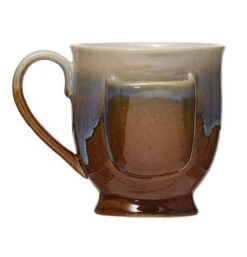 Stoneware "Tea Bag Holder" Mug -Home Furnishings Mug Stoneware Tea Bag Holder Brick
