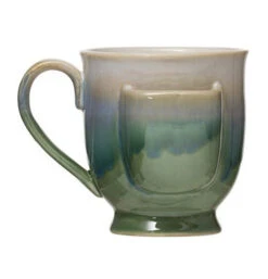 Stoneware "Tea Bag Holder" Mug -Home Furnishings Mug Stoneware Tea Bag Holder Green