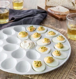Porcelain Deviled Egg Dish -Home Furnishings Porcelain Deviled Egg Dish3