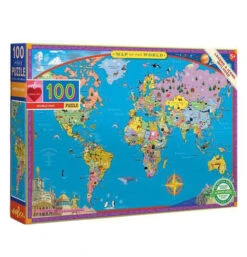 Eeboo Puzzle (100 Piece) "World Map"