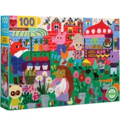 Eeboo Puzzle (100 Piece) "Green Market"