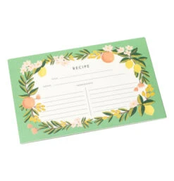 Recipe Cards (Set Of 12) "Citrus Floral"