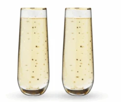 Starlight Stemless Champagne Flute Set