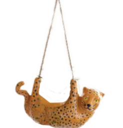 Ceramic Cheetah Hanging Planter
