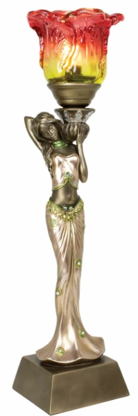 Upper Deck Lady Lamp W/Glass Shade