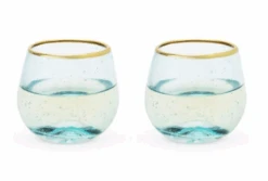 Gold Rim Bubble Wine Glasses ( Set Of 2)