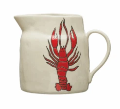 Stoneware Pitcher With Lobster