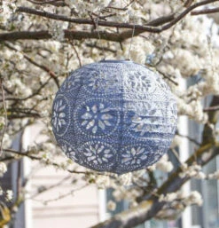 Soji Stella Metallic Blue Boho Globe -Home Furnishings Soji Stella Boho Globe Metallic Blue3