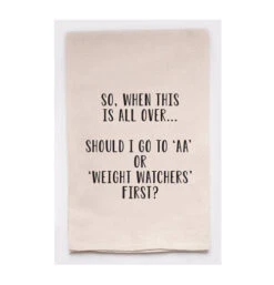 Tea Towel, "AA Or Weight Watchers"